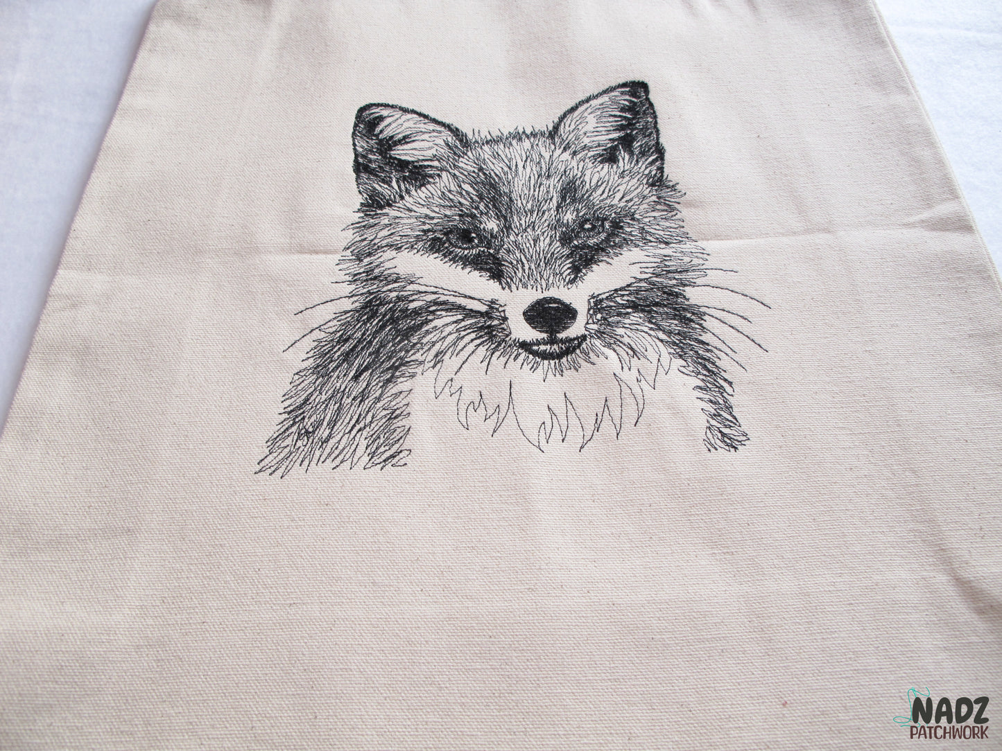 Gestickte Baumwolltasche | mit langen Henkeln | Jutebeutel | Baumwolltasche | Einkaufstaschen | Stofftaschen | Fuchs | Canvastasche.