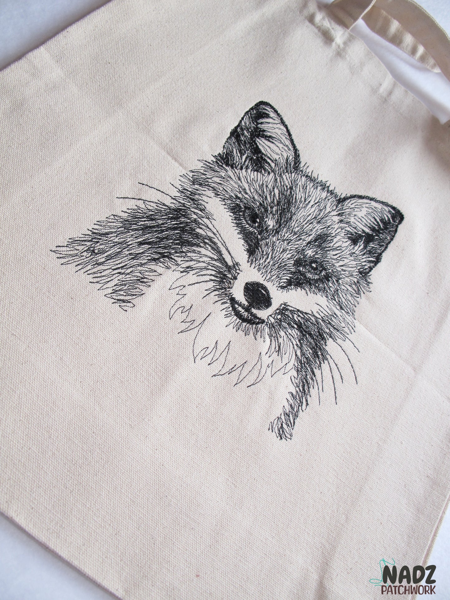 Gestickte Baumwolltasche | mit langen Henkeln | Jutebeutel | Baumwolltasche | Einkaufstaschen | Stofftaschen | Fuchs | Canvastasche.