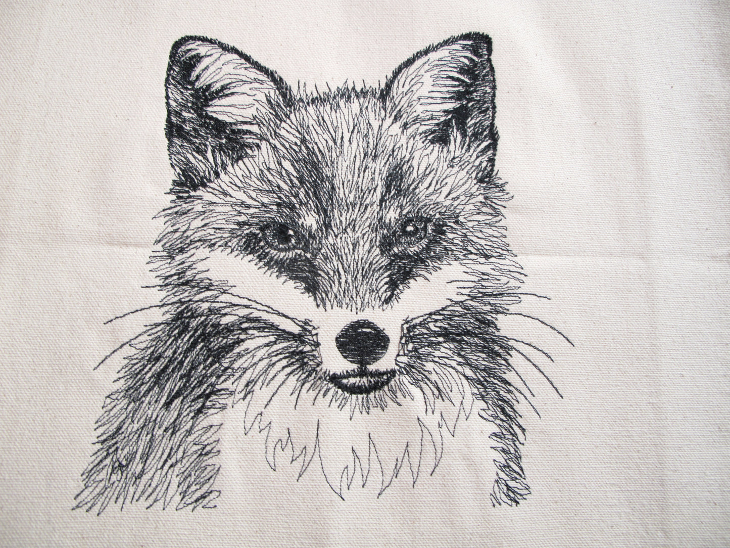 Gestickte Baumwolltasche | mit langen Henkeln | Jutebeutel | Baumwolltasche | Einkaufstaschen | Stofftaschen | Fuchs | Canvastasche.