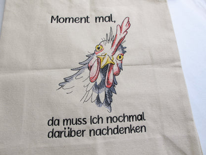 Gestickte Baumwolltasche  mit langen Henkeln  Jutebeutel  Baumwolltasche  Einkaufstaschen  Stofftaschen Canvas Tasche