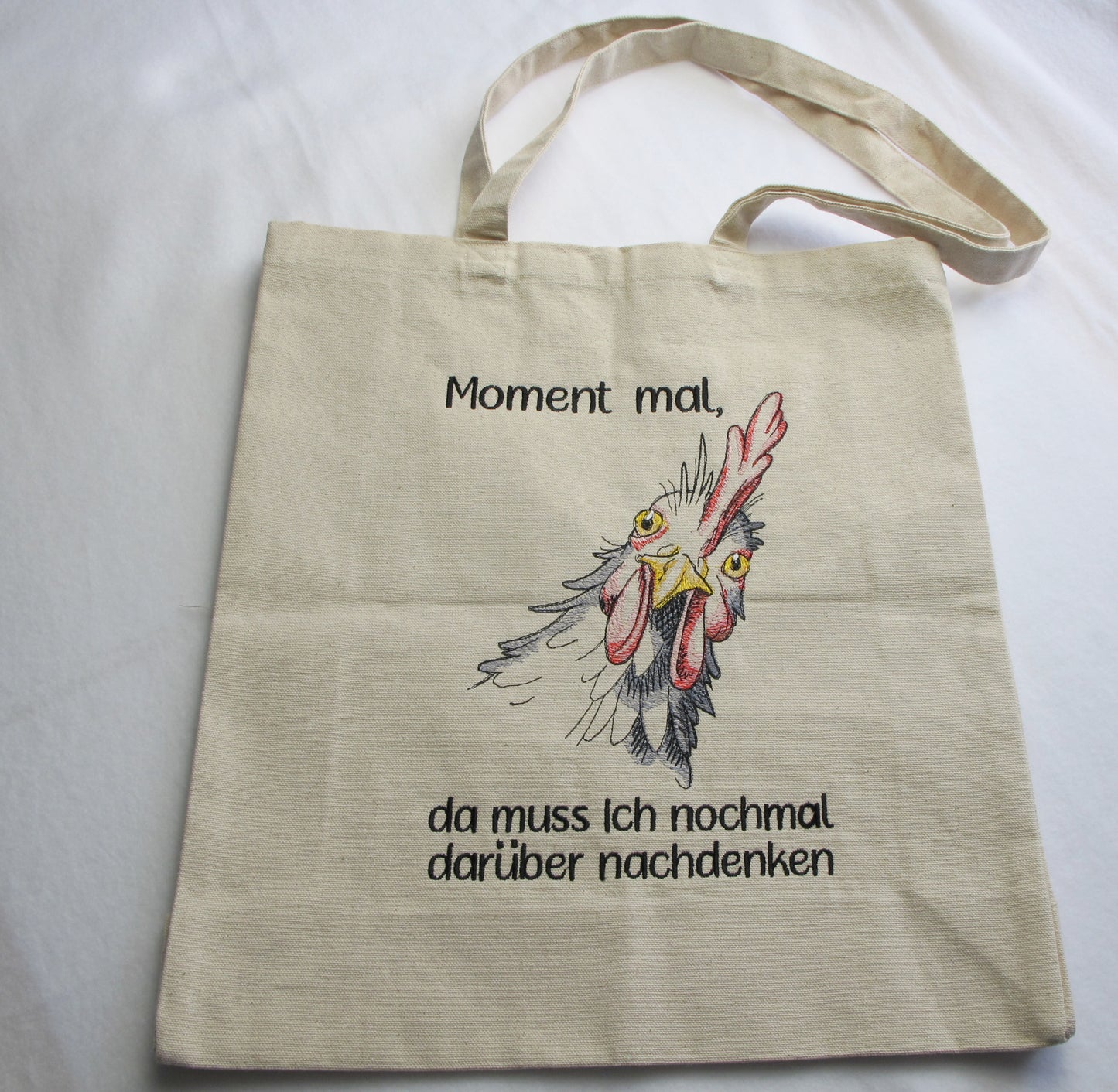 Gestickte Baumwolltasche  mit langen Henkeln  Jutebeutel  Baumwolltasche  Einkaufstaschen  Stofftaschen Canvas Tasche